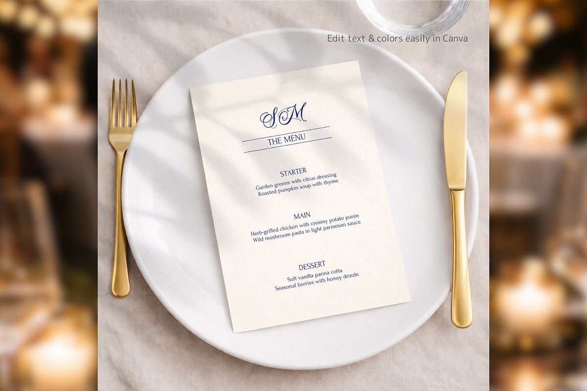 Luxury Wedding Menu Canva bd004, a Card Template by TyphoonStudio (Photo 6 of 8)