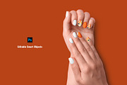 Square Gel Nail Art Mockup Set, a Product Mockup by Designertale (Thumbnail 2 of 6)