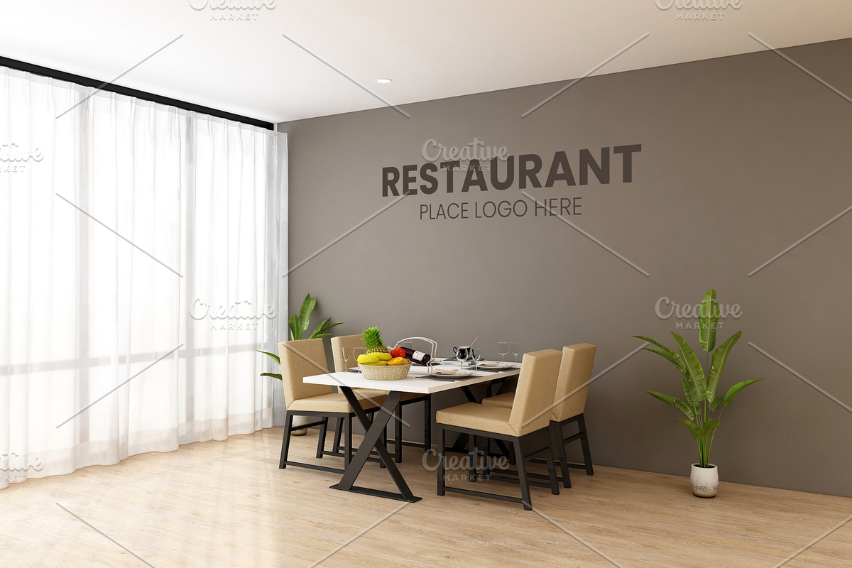 Cafe or Restaurant Wall Mockup, a Product Mockup by Ayy (Photo 8 of 15)