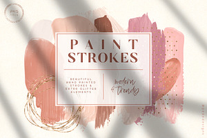 Paint Strokes & Glitter Elements