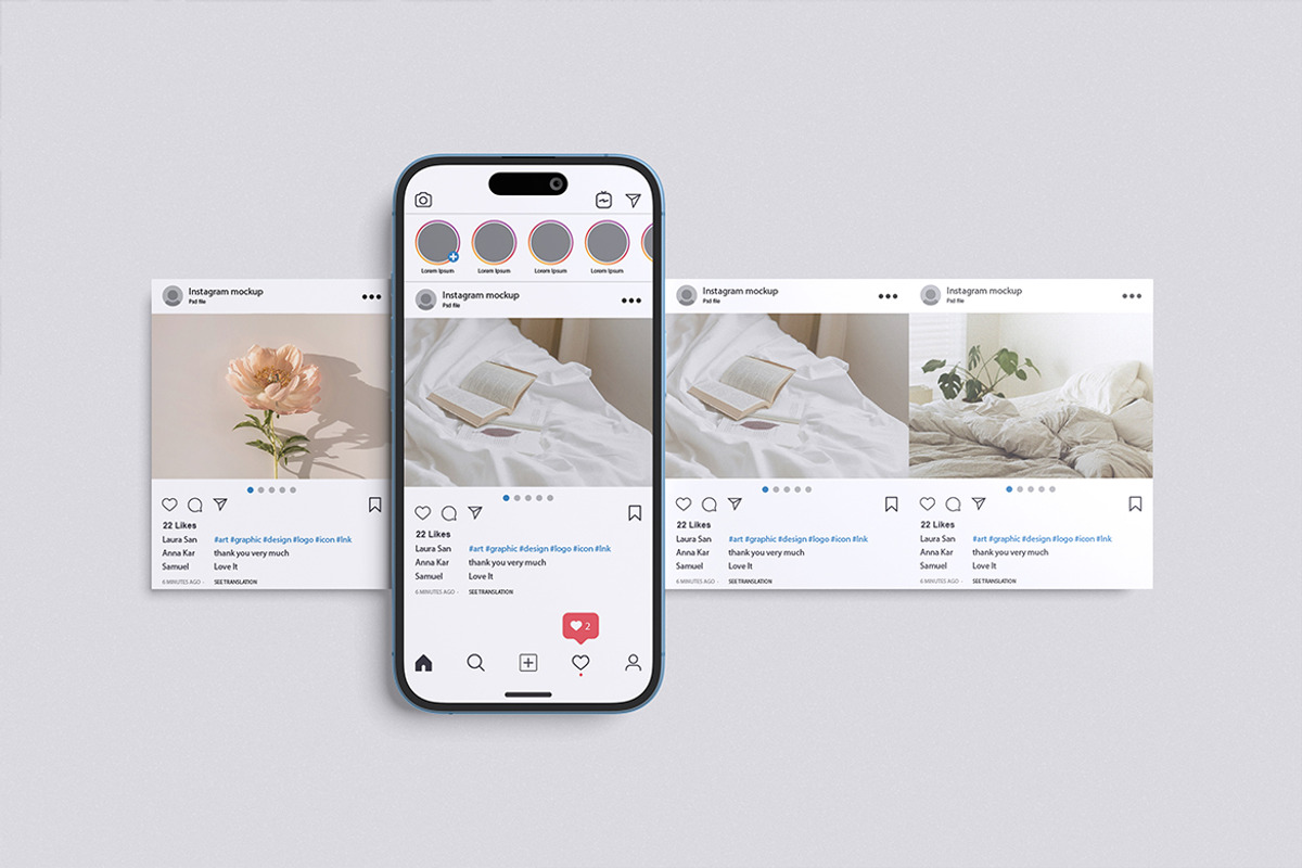 Instagram mockup, an iPhone Mockup by HanaSaka_Studio (Photo 2 of 5)