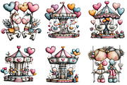 Cupid’s Carousel Whimsical Clipart, an Illustration by CraftArtStudio (Thumbnail 4 of 6)
