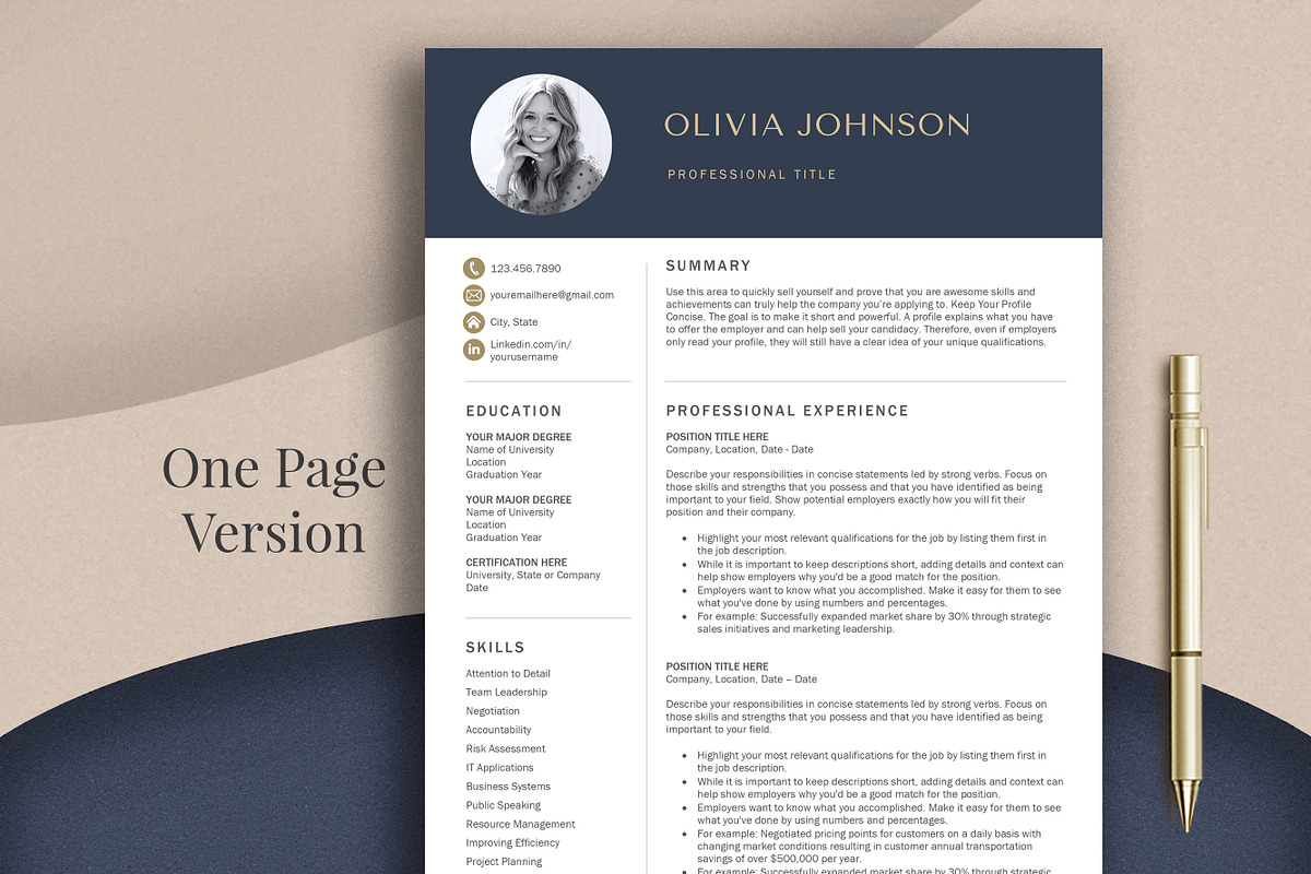 Resume Template CV with Cover Letter, a Resume Template by Klamp Studio (Photo 3 of 11)