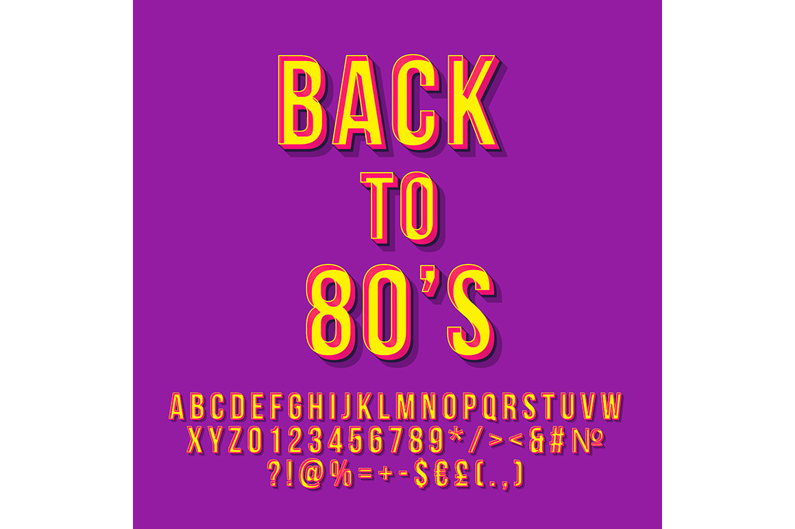 Back to 80s 3d vector lettering, a Templates & Theme by IMG Visuals