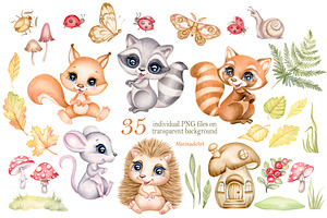 Cute Woodland Baby Animals Clipart 3