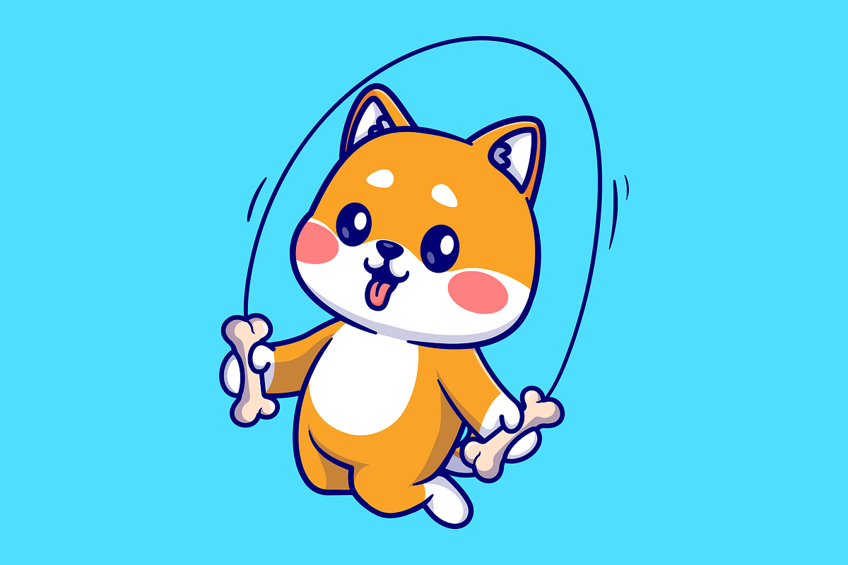 Cute Shiba Inu Dog Playing Bone Jump, an Animal Illustration by Catalyst Labs (Photo 1 of 3)