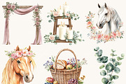 Watercolor Floral Horse Clipart, an Animal Illustration by Design Scotch (Thumbnail 6 of 8)