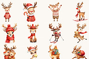 Funny Christmas Reindeer Clipart, an Animal Illustration by Design Scotch (Thumbnail 2 of 8)