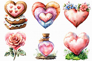 Watercolor Romance Clipart Bundle, an Illustration by Libby Wishes (Thumbnail 6 of 7)