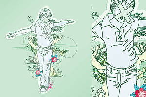 Design Girl with flowers