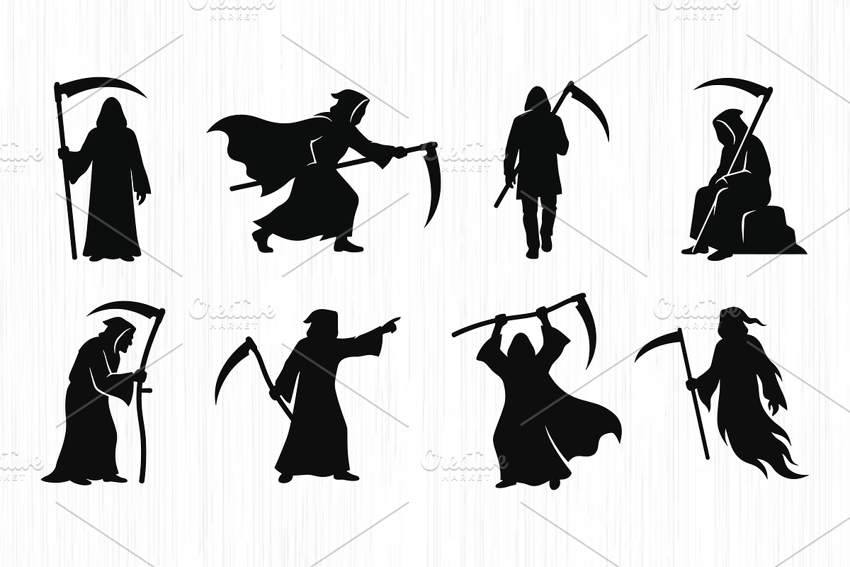 Grim Reaper Silhouette Pack, an Object Graphic by Artonix (Photo 2 of 3)