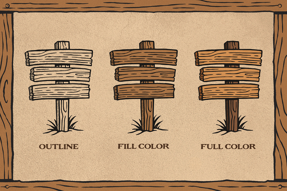 Vintage Wooden Sign Board Collection, an Object Graphic by Trape Graphic Studio (Photo 2 of 8)