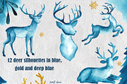 Winter in deep blue. Watercolor, an Object Graphic by Ana-Sakuta (Thumbnail 6 of 16)