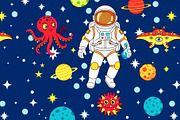 Space Man Exploration Seamless Repea, a Pattern Graphic by Sharon Schwalbe (Thumbnail 2 of 2)