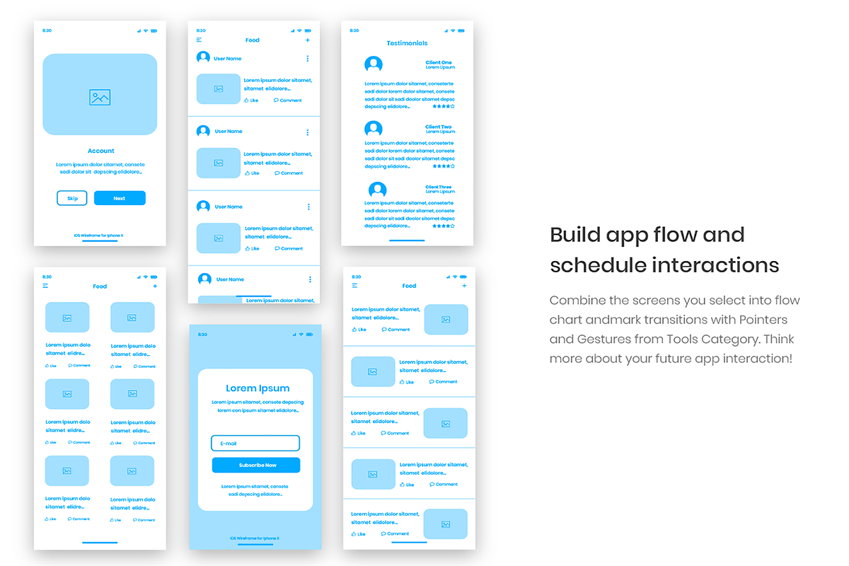 Mountain IOS UI Wireframe Kit, a Wireframe Template by Ice App Ui Kit (Photo 9 of 9)