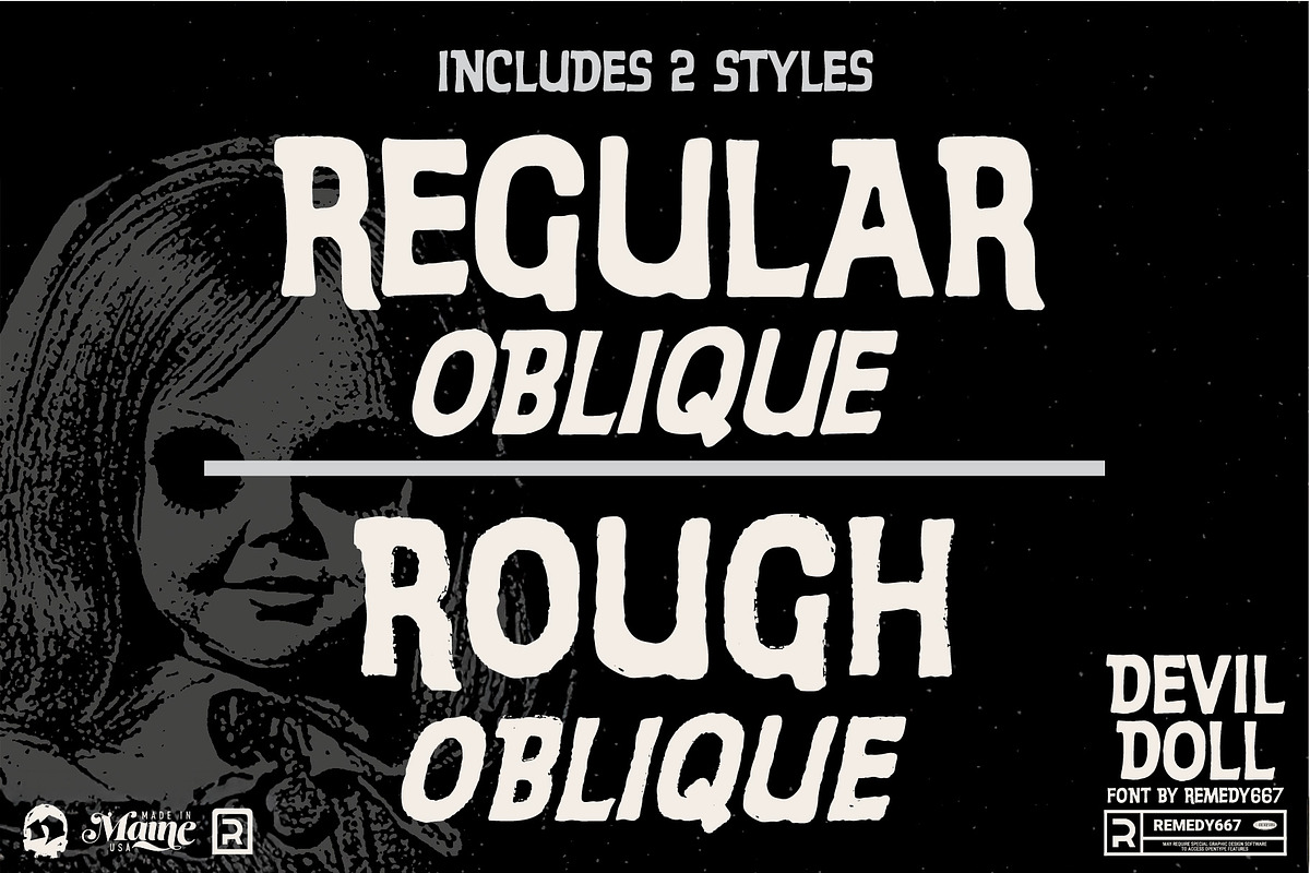 Devil Doll - Psychedelic Horror Font, a Sans Serif Font by Remedy667 (Photo 7 of 7)