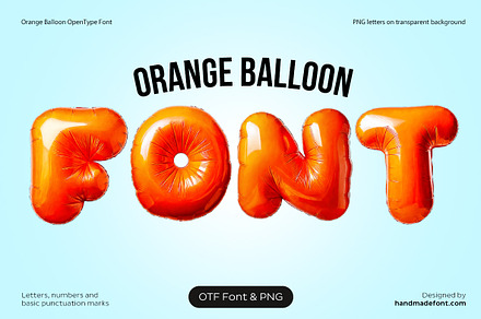 Orange Balloon Font, a Handwritten Font by Handmadefont