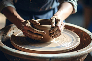 Hands Shaping Clay on Pottery Wheel, an Arts & Entertainment Photo by Davizro's Market
