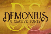 Demonius - 4 Vintage Fonts, a Font by JumboDesign (Thumbnail 1 of 5)