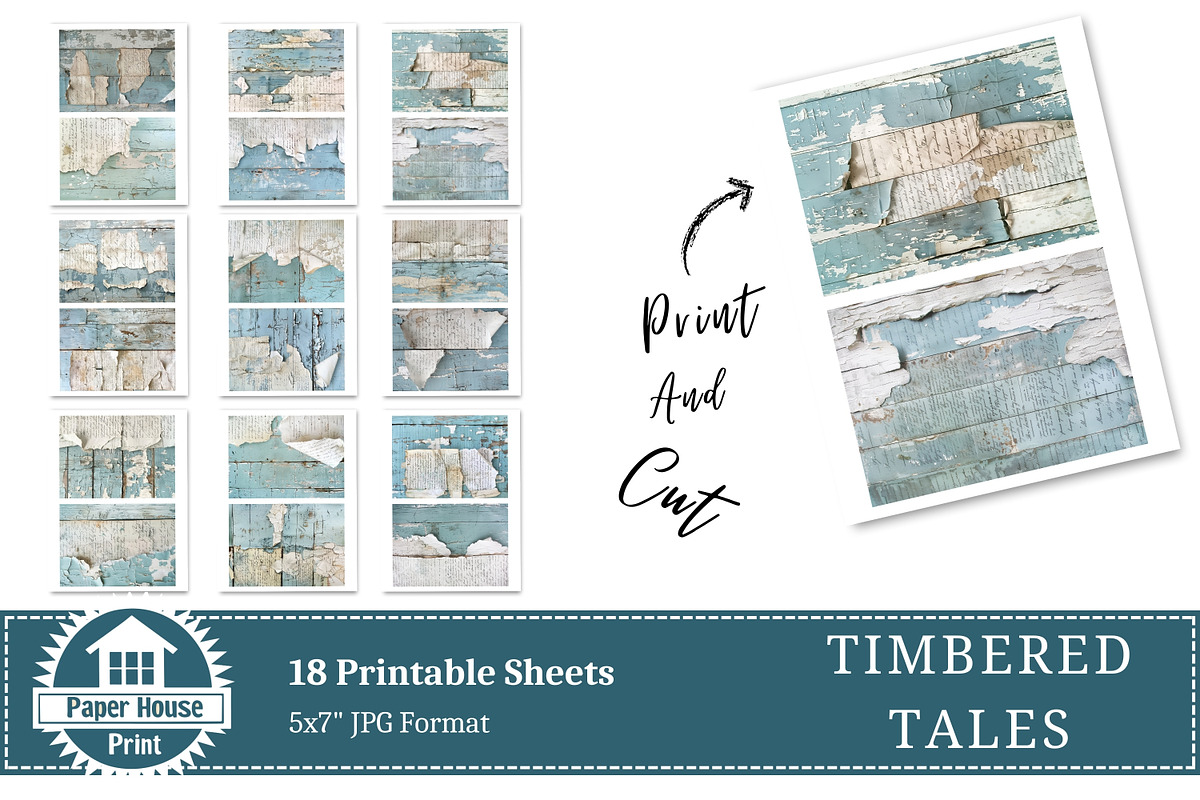 Distressed Aged Paper on Blue Wood, an Illustration by NiiiNArt (Photo 6 of 8)