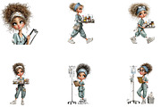 Whimsical Nurse Girl Clipart Bundle, a Seasonal Illustration by CreationArt (Thumbnail 3 of 5)