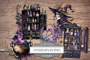 Witch Clipart Set, a Decorative Illustration by Secret Helper (Thumbnail 2 of 4)