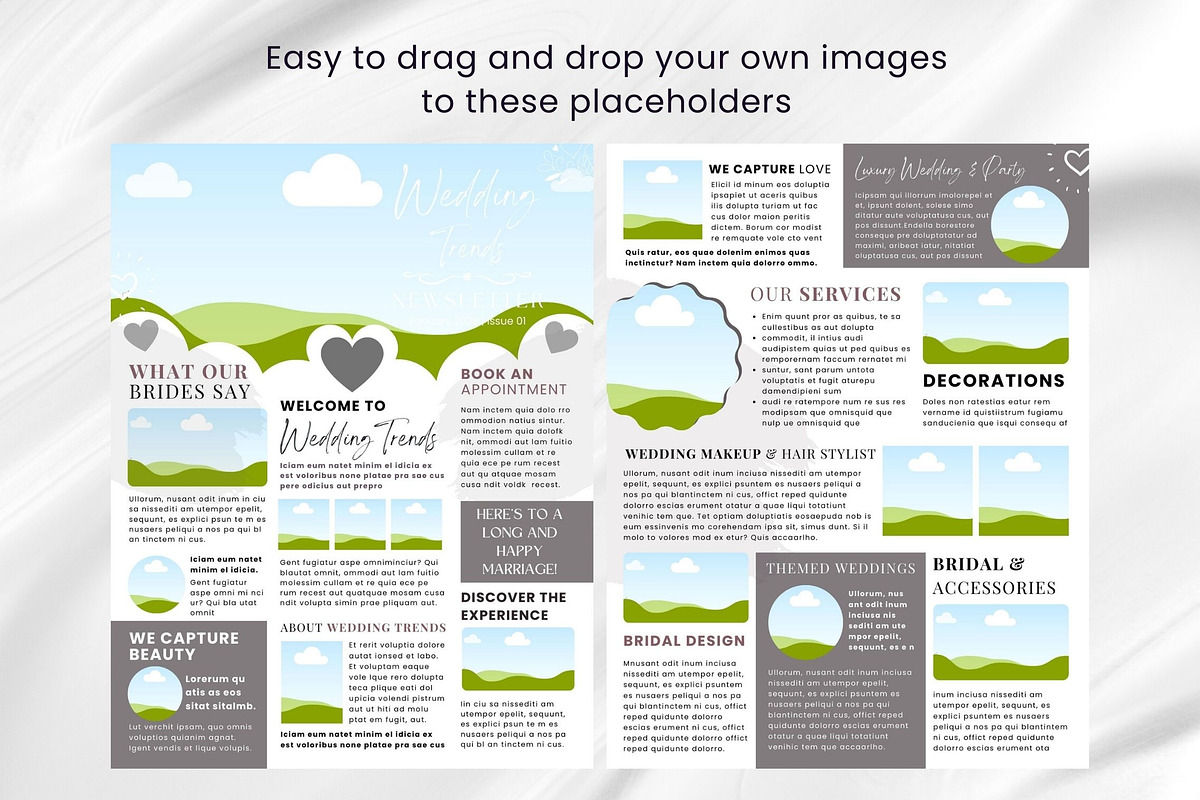 Canva Newsletter Template Wedding, a Flyer Template by PixelCraft (Photo 10 of 15)