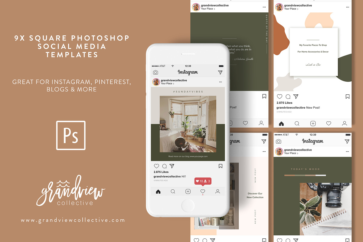Interior Design Instagram Templates, a Social Media Template by ...