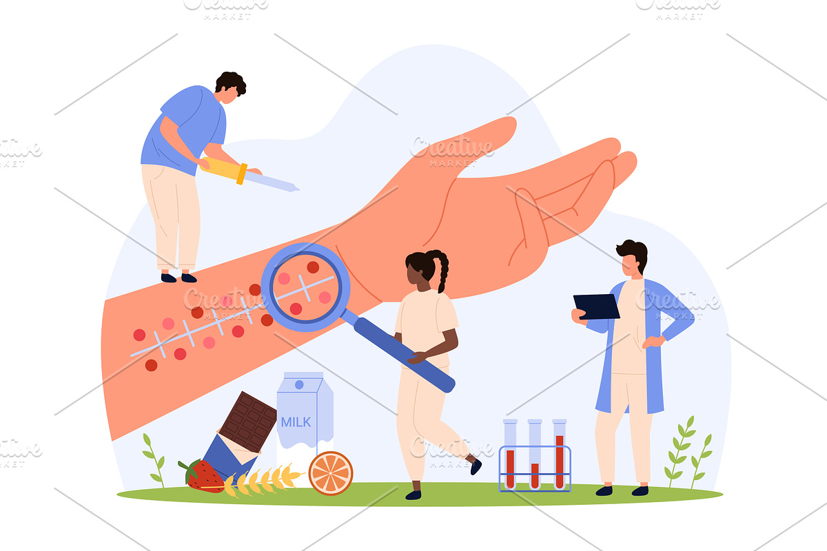Diagnostic test for allergy by, an Object Illustration by Flashvector