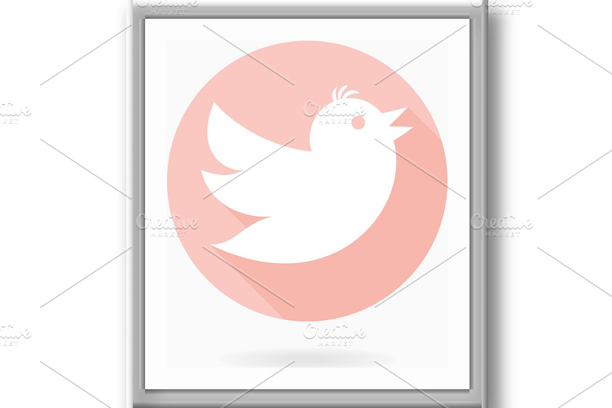 Flying Bird Flat Icon, an Outline Icon by FineArtStudio (Photo 2 of 3)