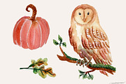 Cozy Autumn Witch Watercolor Clipart, a Seasonal Illustration by SandraGraphicDesign (Thumbnail 4 of 5)
