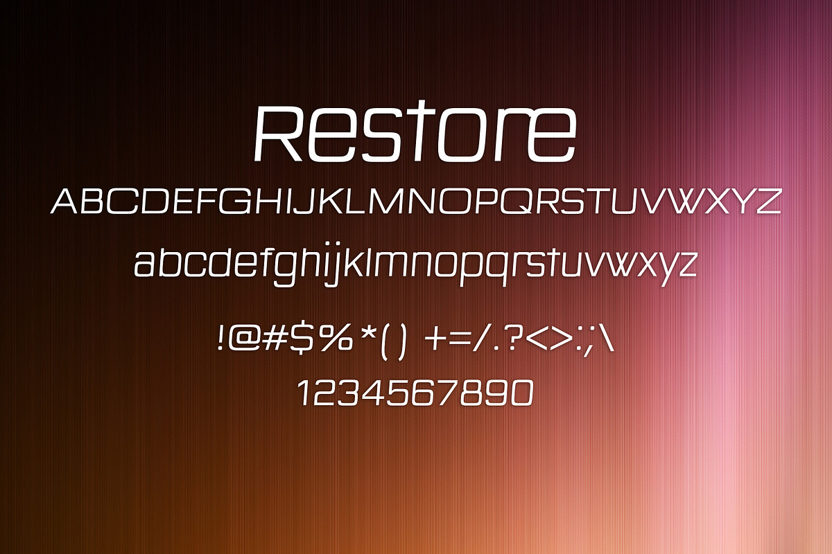 RESTORE font preview 2