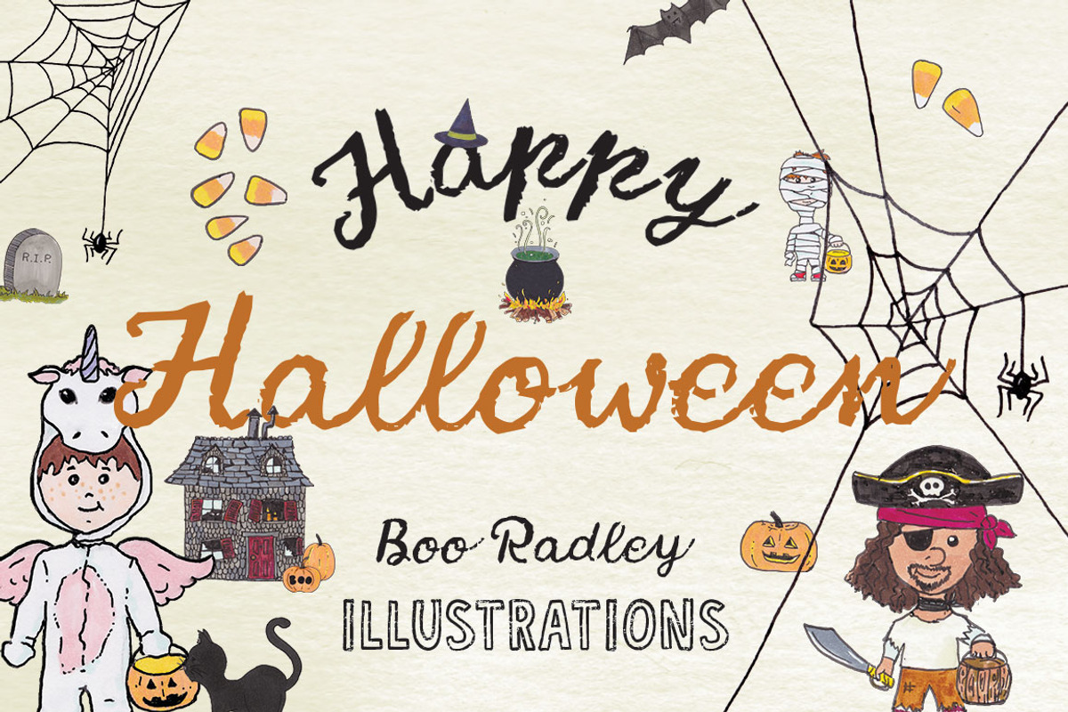 Boo Radley - Halloween Illustrations, a Decorative Illustration by Rawberry Strubarb Ink. (Photo 1 of 2)