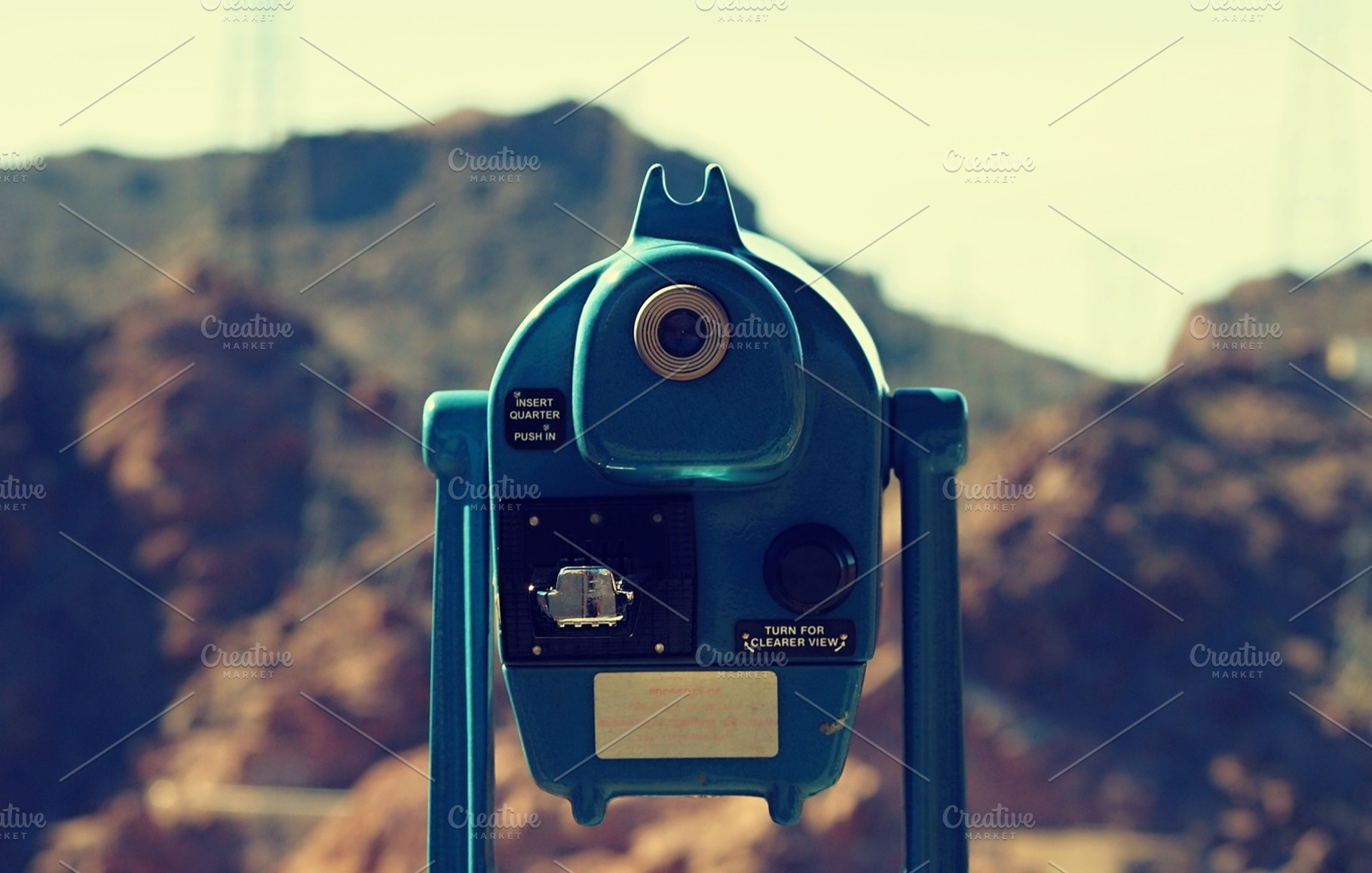 Telescope stock photo containing arizona and hoover dam