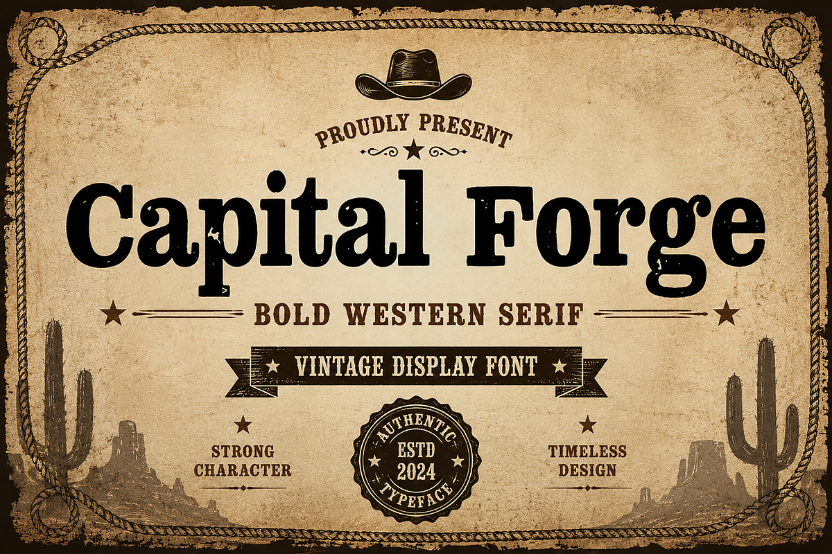 Capital Forge, a Slab Serif Font by Wow Magic (Photo 1 of 4)
