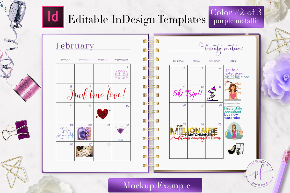 Monthly Planner | InDesign Template, a Stationery Template by Planner Templates (Photo 8 of 17)