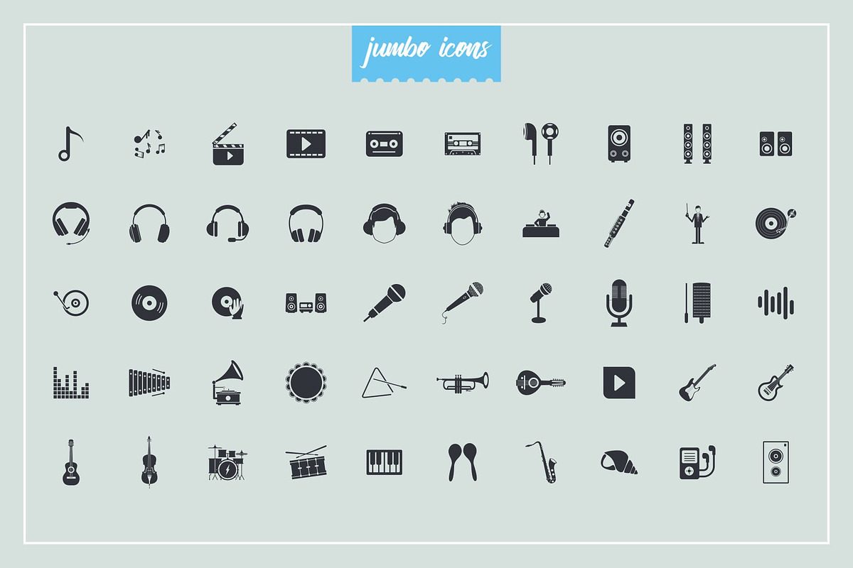 Music Glyph Icons V2, a Solid Icon by Jumbo Icons (Photo 4 of 5)