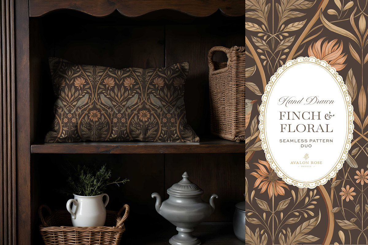 Vintage Bird & Floral Pattern Duo, a Pattern Graphic by Eclectic Anthology (Photo 8 of 13)