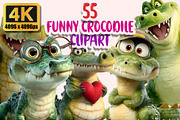 Funny Crocodile Clipart PNG Bundle, a Graphic by M9 Design (Thumbnail 1 of 9)