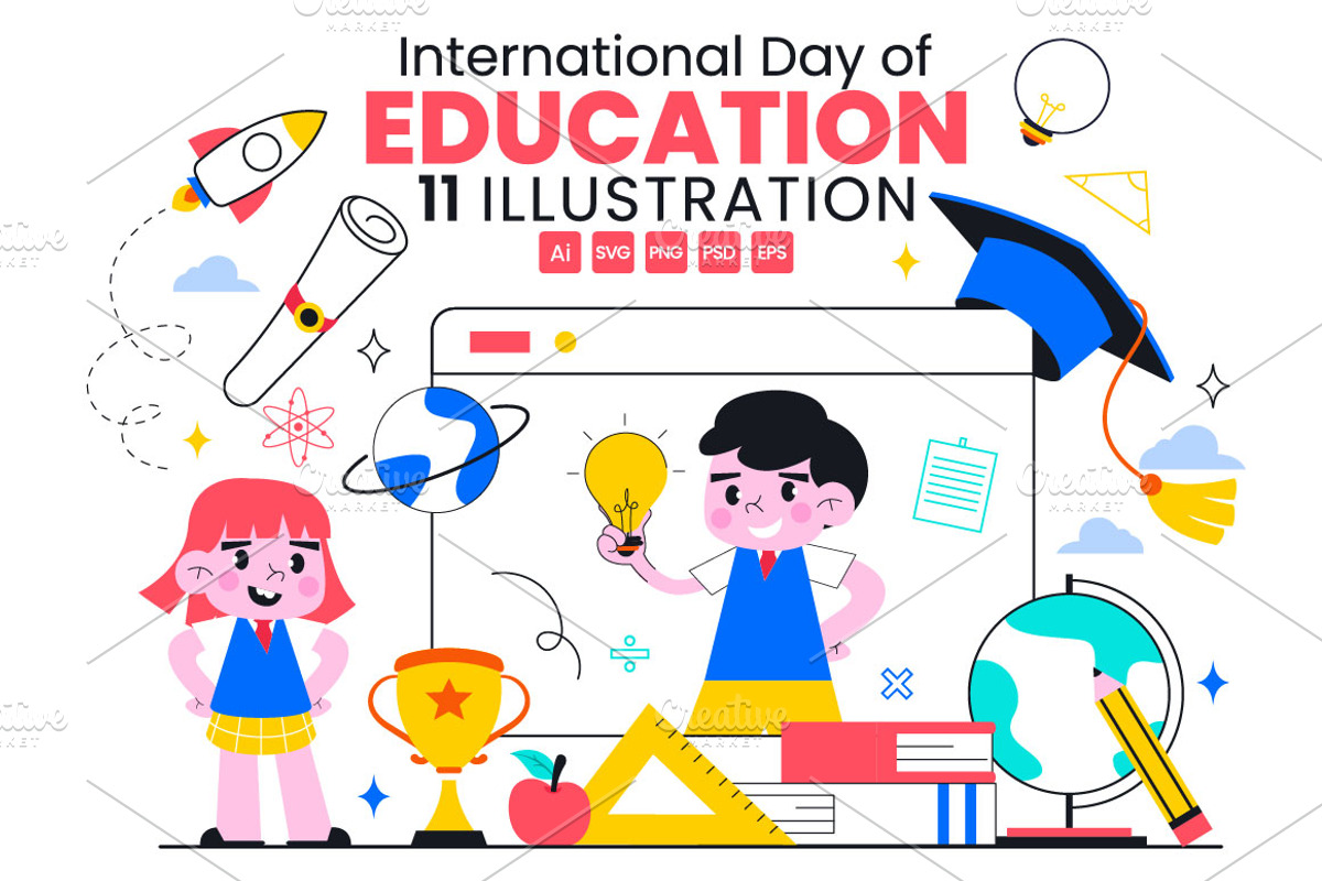11 International Day of Education, an Education Illustration by denayunebgt (Photo 1 of 5)