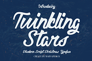 Twinkling Stars - A Modern Script Ch, a Script Font by Marvadesign (Thumbnail 2 of 6)