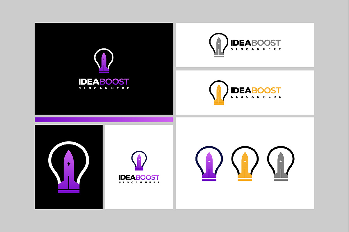 Set of Idea boost Logo designs, a Branding & Logo Template by Lucky Creative (Photo 3 of 5)