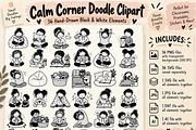 Calm Corner Doodle Clipart, an Education Illustration by PassionPNGcreation (Thumbnail 1 of 4)
