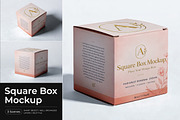 Square Box Mockup, a Packaging Mockup by Pitchlook.Studio (Thumbnail 1 of 4)