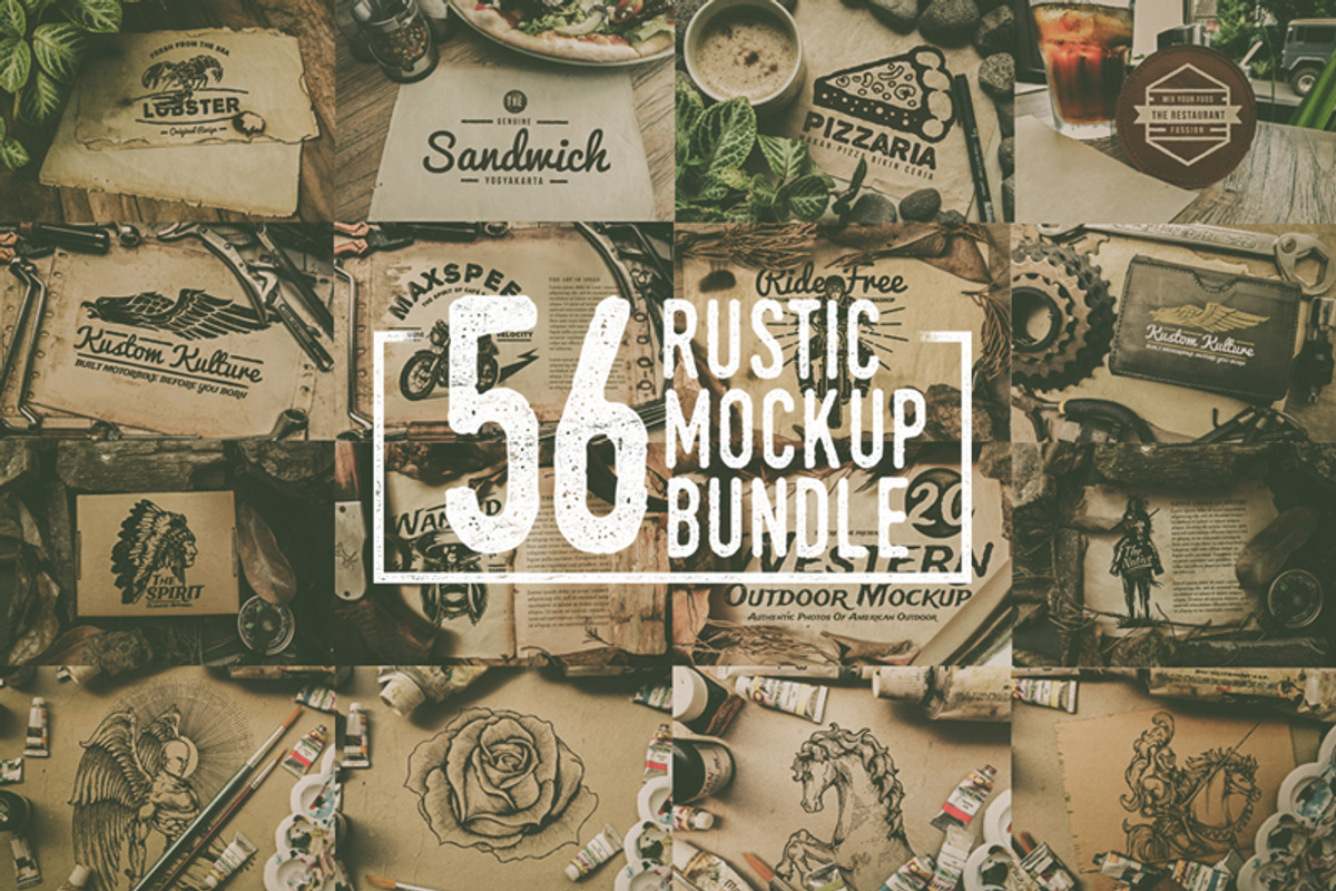 Rustic Mockup Bundle, a Print Template by TSV Creative (Photo 1 of 9)