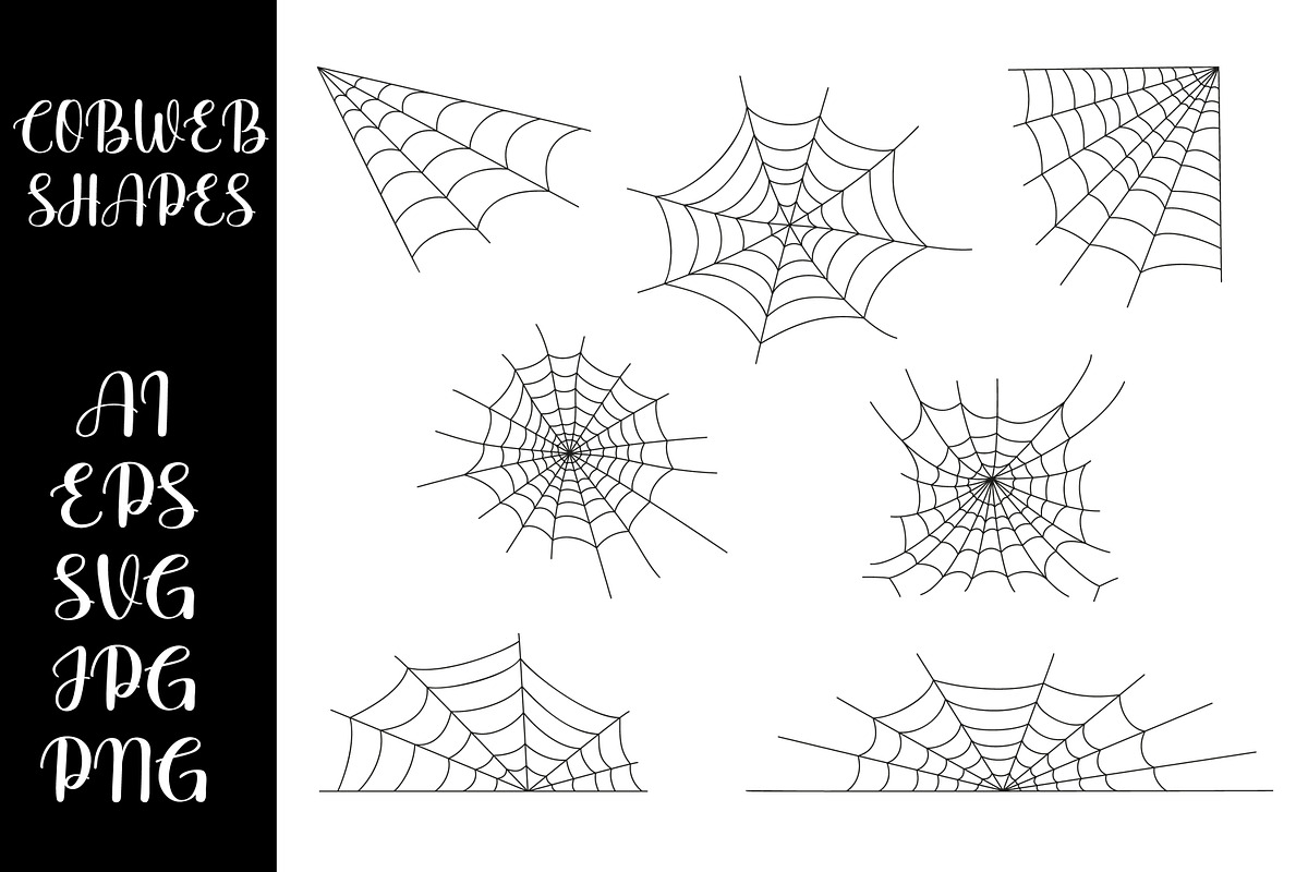 Cobweb Shapes Halloween Set, a Texture Graphic by vikkishop