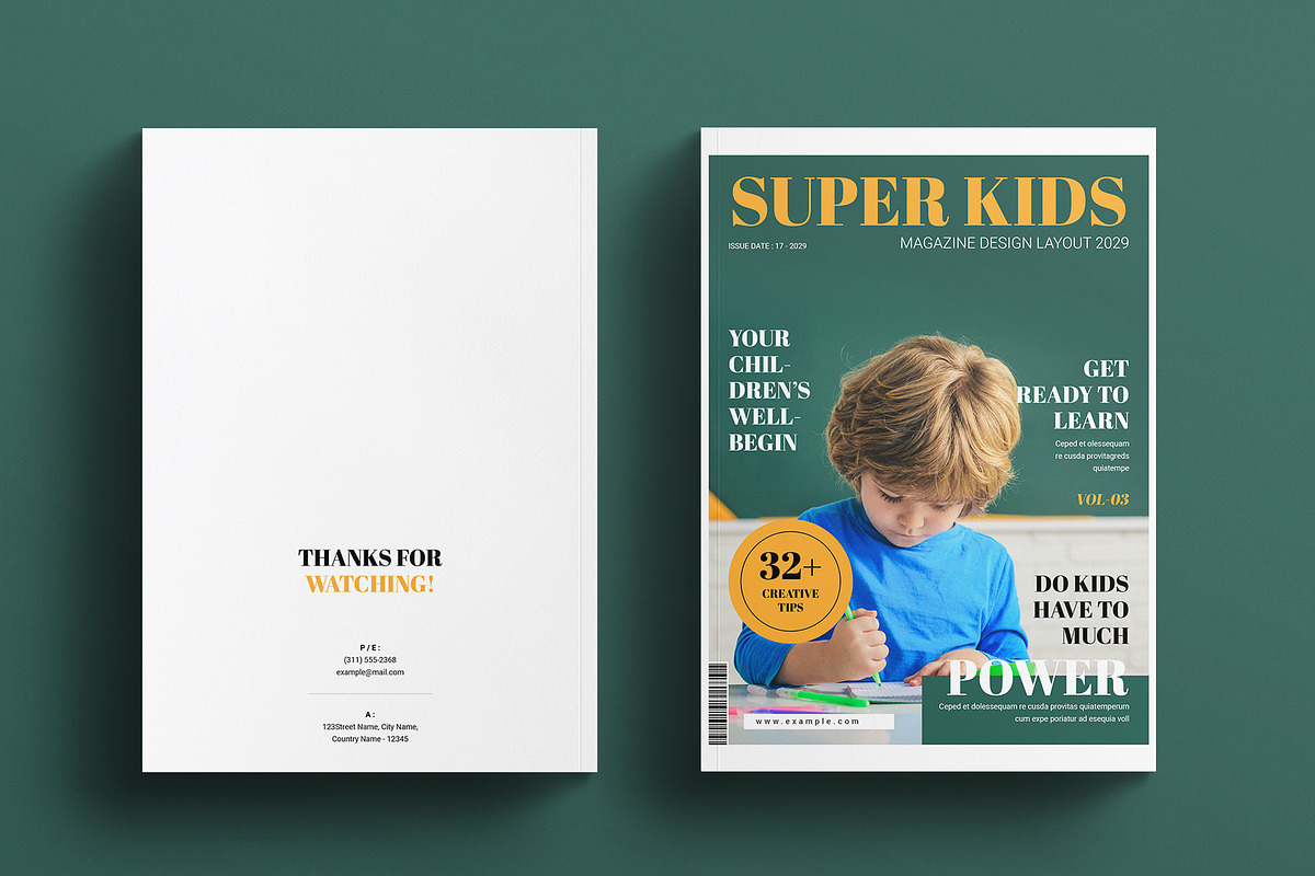 Kids Magazine Layout Template, a Magazine Template by E-Type (Photo 7 of 7)