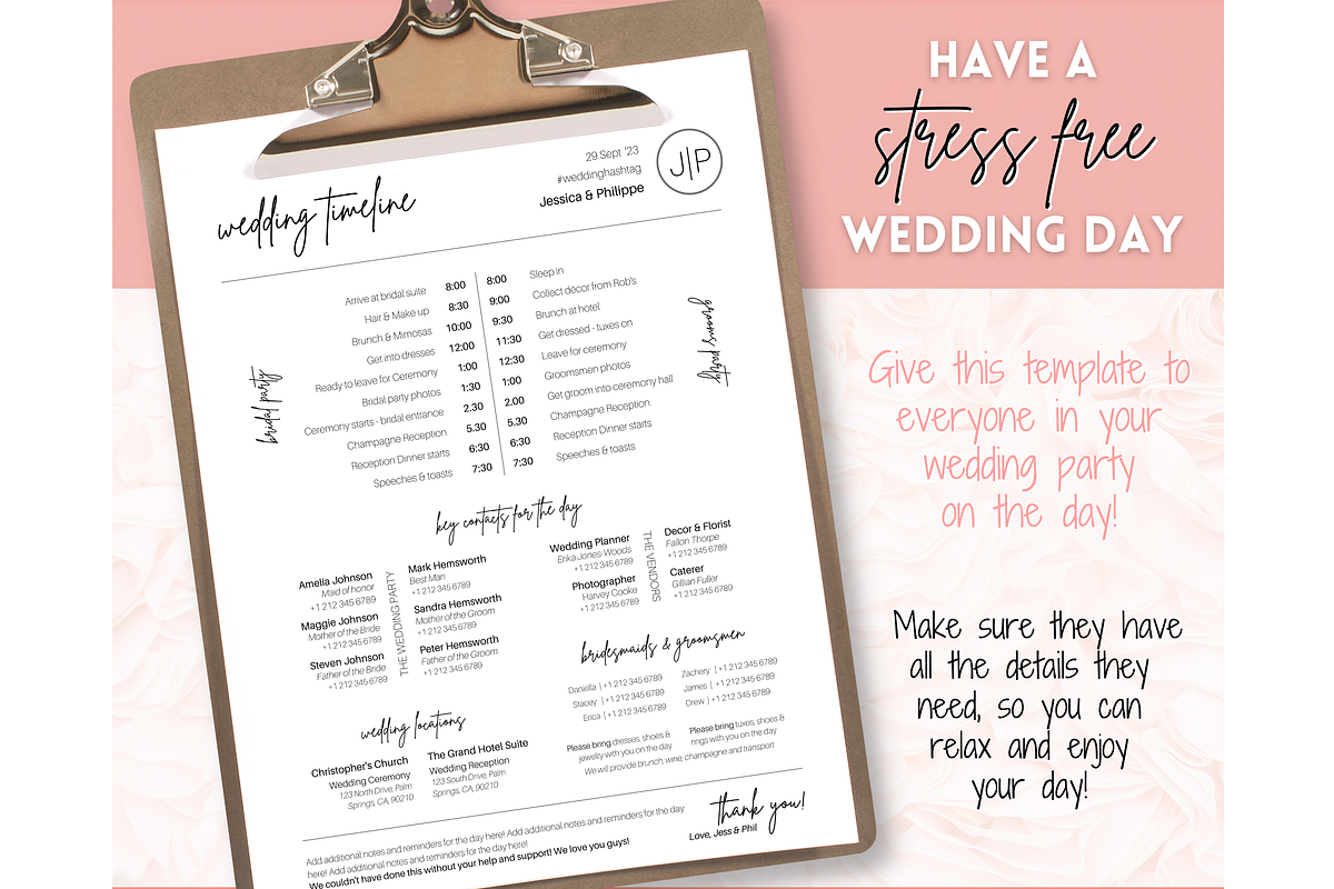 Wedding Day Timeline Template, a Stationery Template by Templatables (Photo 3 of 9)