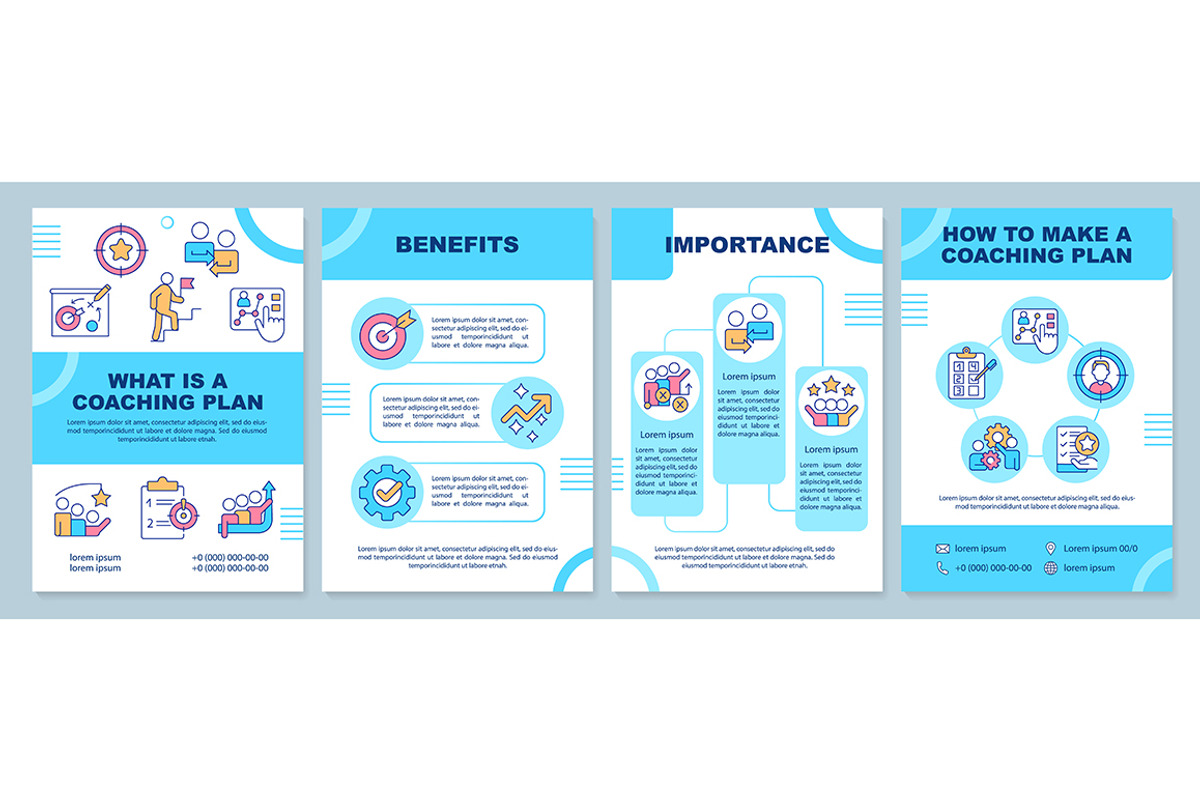 What is coaching plan blue brochure, a Brochure Template by IMG Visuals