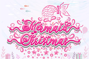 Mermaid Christmas Font, a Handwritten Font by Nobu Collections (Thumbnail 1 of 6)